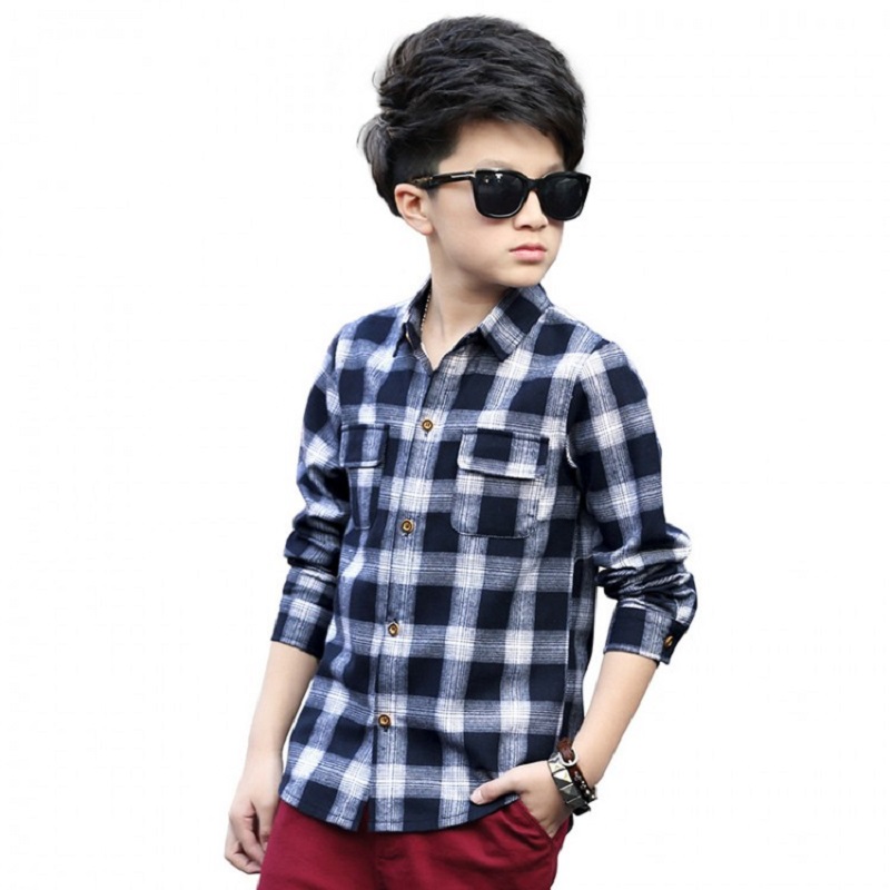 Kids Blue Checked Shirt